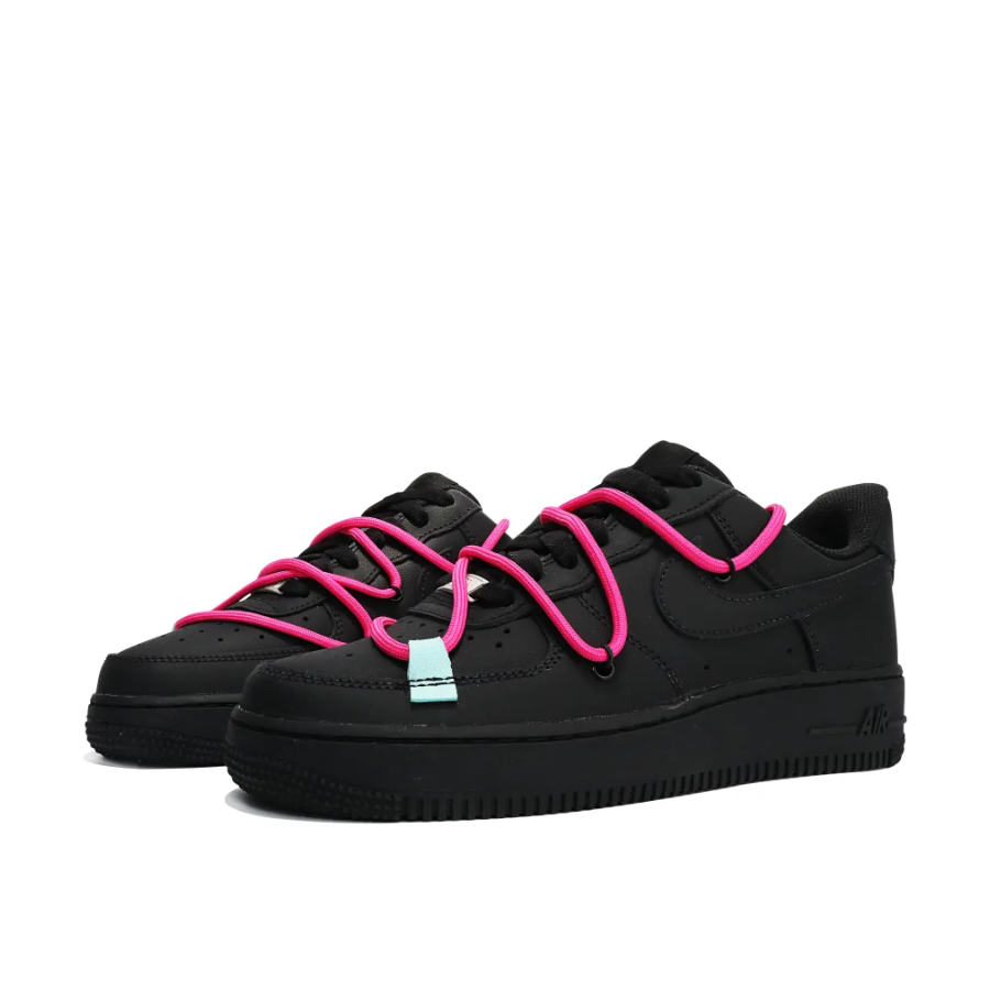 Custom Air Force 1 Low Extra Pink Lace Black