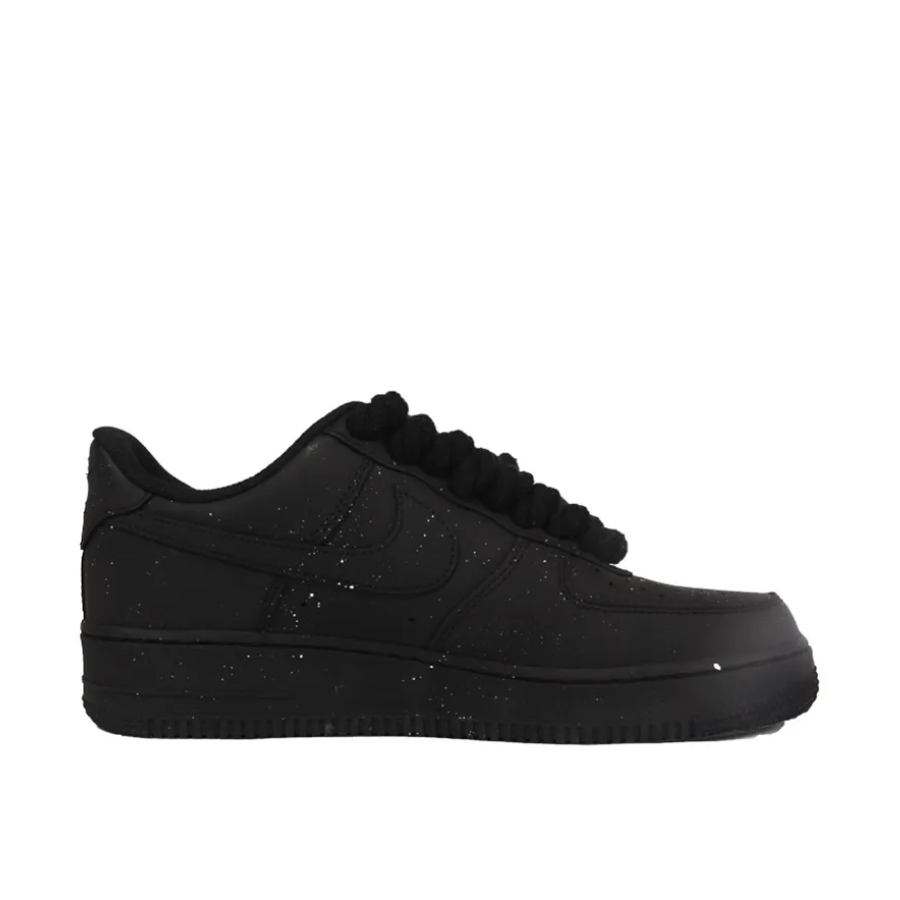 Custom Air Force 1 Low Black White Spray Font