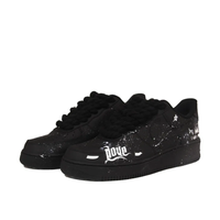 Custom Air Force 1 Low Black White Spray Font