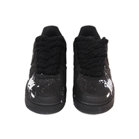 Custom Air Force 1 Low Black White Spray Font