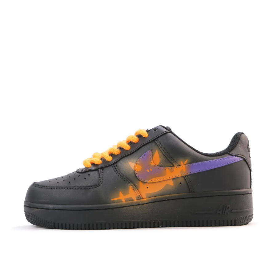 Custom Air Force 1 Low Orange Purple Black Ghost