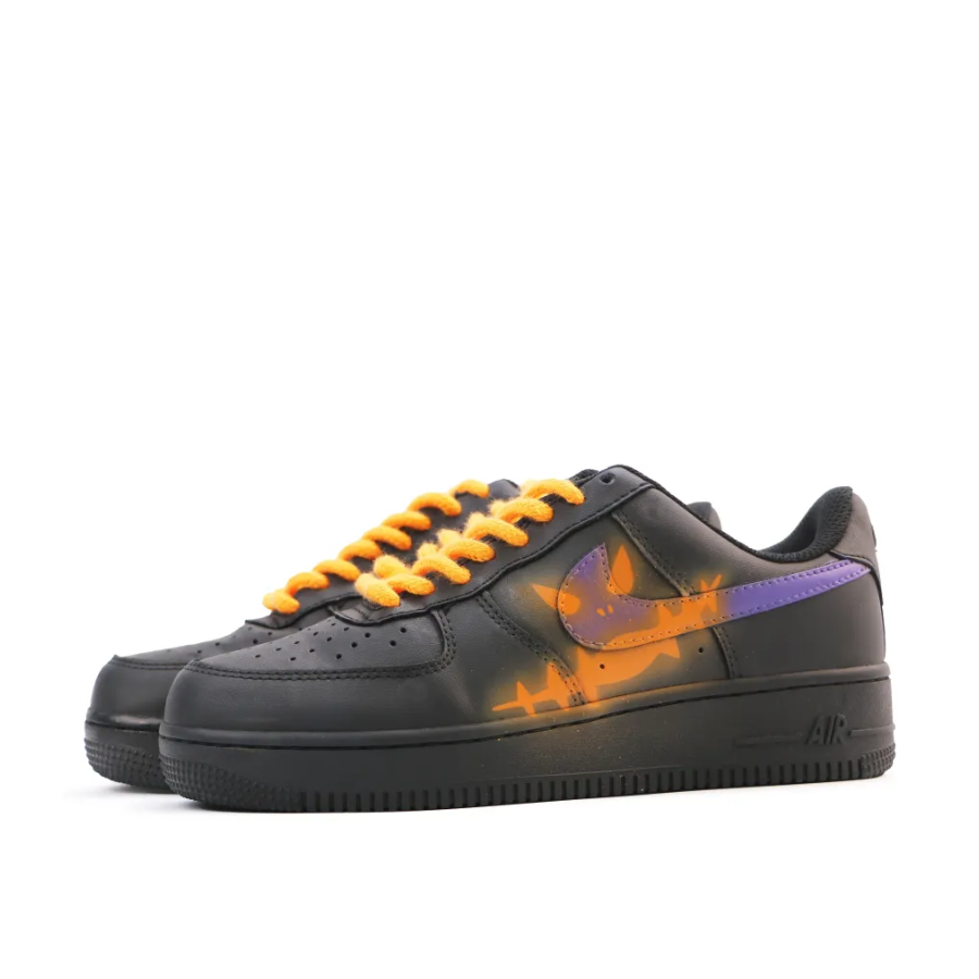 Custom Air Force 1 Low Orange Purple Black Ghost