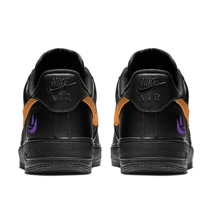 Custom Air Force 1 Low Orange Purple Spider Web