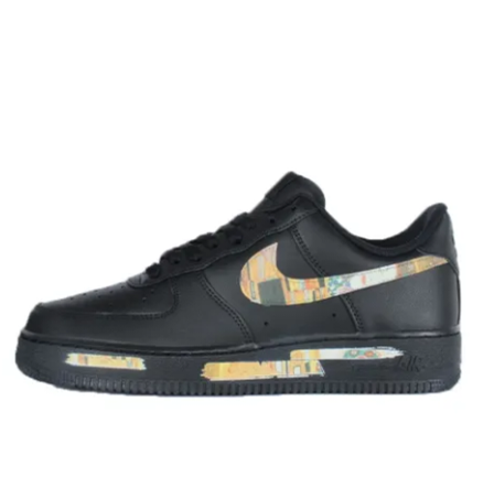 Custom Air Force 1 Low Black Block Grid Yellow