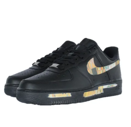 Custom Air Force 1 Low Black Block Grid Yellow