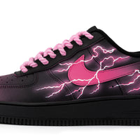 Custom Air Force 1 Pink Black Gradient Thunder Lightning