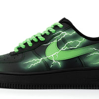 Custom Air Force 1 Green White Thunder Lightning