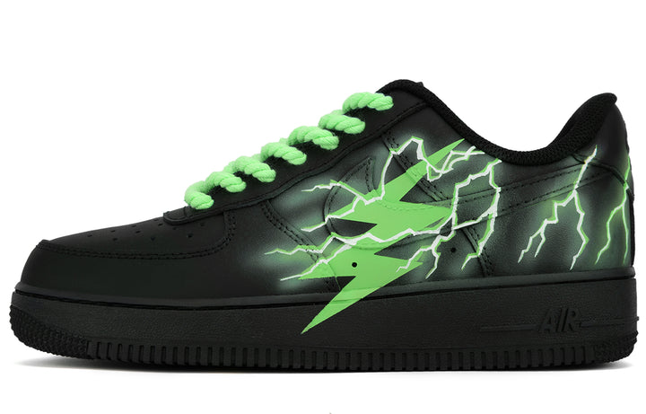 Custom Air Force 1 Green Thunder Lightning