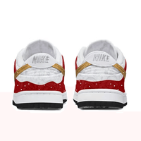 Custom Dunk Christmas Red White Gold Swoosh