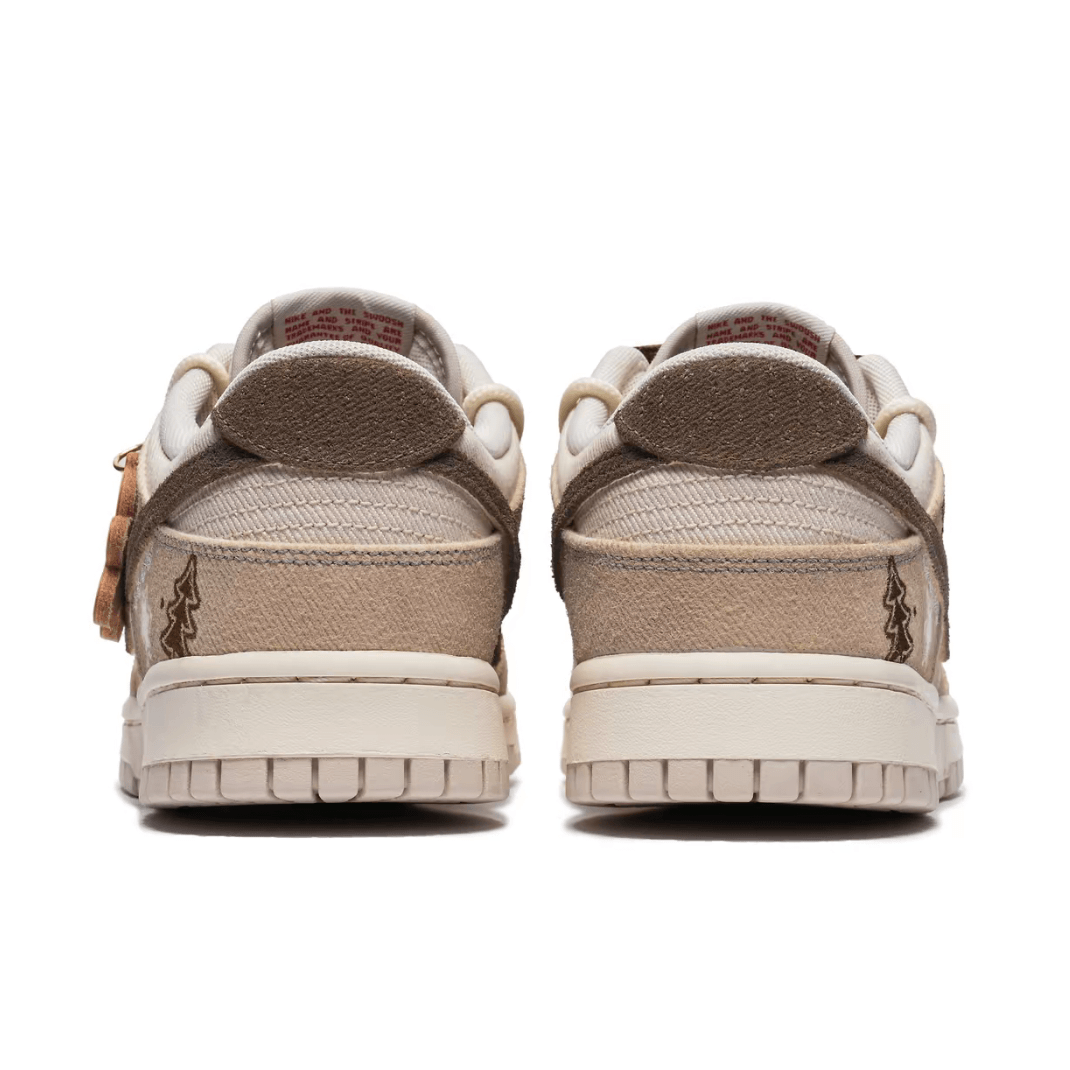 Custom Dunk Christmas Light Brown Khaki White Snow