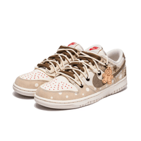 Custom Dunk Christmas Light Brown Khaki White Snow