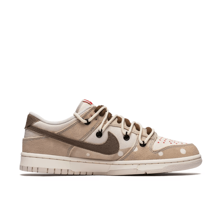 Custom Dunk Christmas Light Brown Khaki White Snow