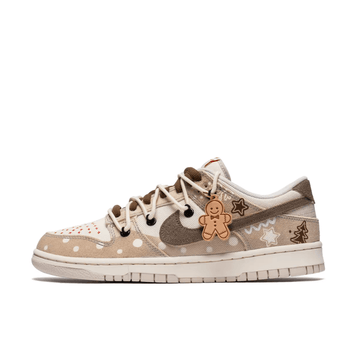 Custom Dunk Christmas Light Brown Khaki White Snow