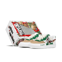 Custom Air Force 1 Christmas Khaki Green Red Christmas Tree Print