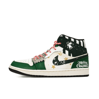 Custom Air Jordan 1 Christmas Green White Stars High