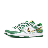 Custom Dunk Christmas Green White Khaki Swoosh