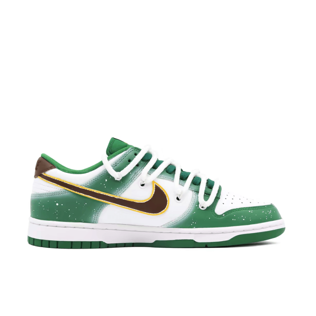 Custom Dunk Christmas Green White Khaki Swoosh