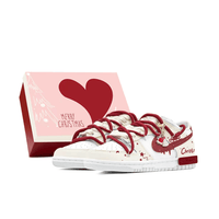 Custom Dunk Christmas Beige Red Sled Swoosh