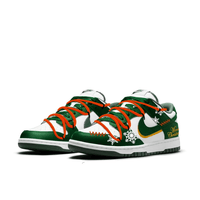 Custom Dunk Christmas Green White Snowflakes