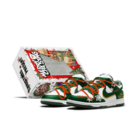 Custom Dunk Christmas Green White Snowflakes